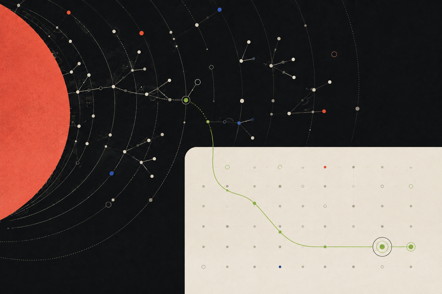 An abstract conversation map selecting one meaningful comment and carrying its context into qualification